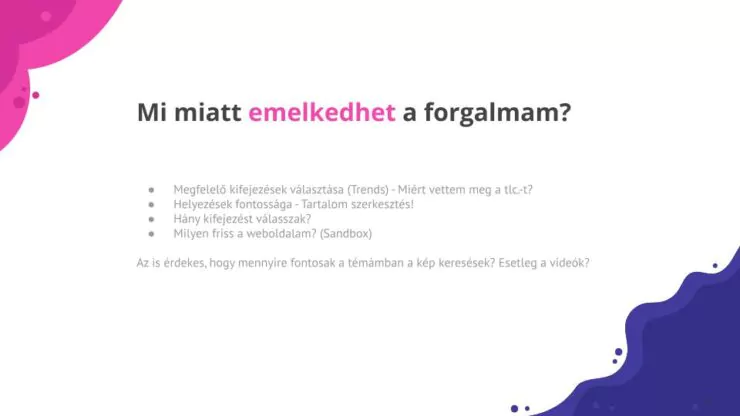 forgalom emelkedés